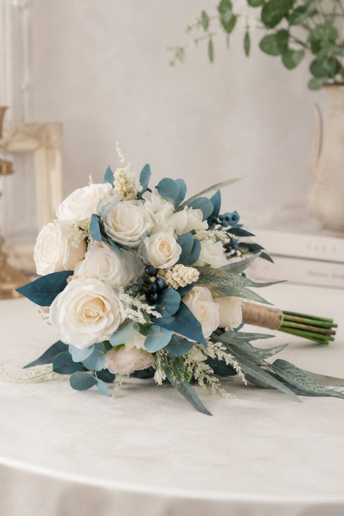 Artificial  Silk Roses Cascade Wedding Bridal Bouquets