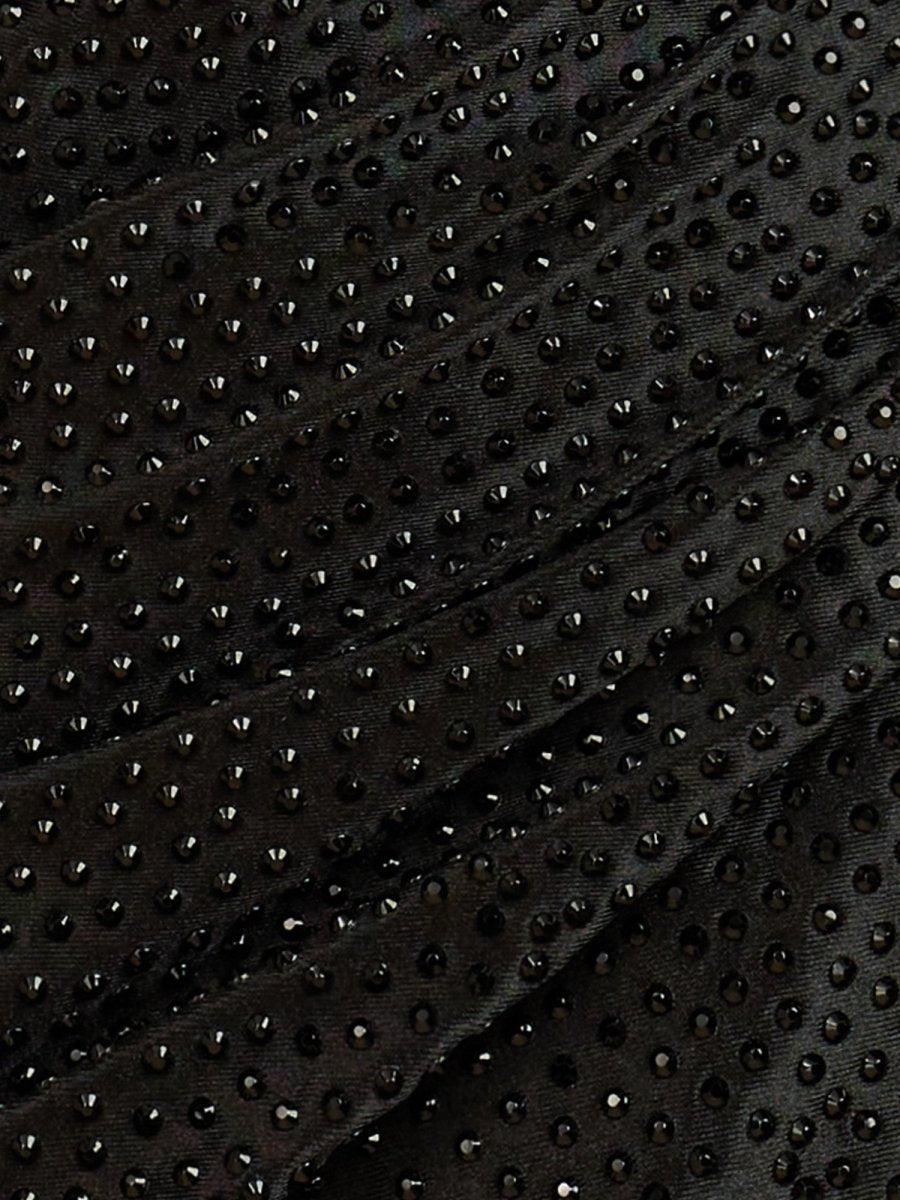 Black - One Shoulder Bodycon Beaded Homecoming Dresses With Flower
