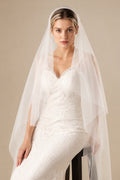 Simple Tulle Waltz Veil Juliet Cap Veils in White